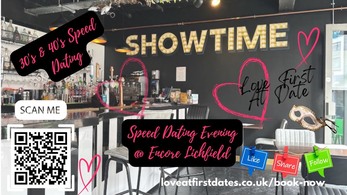 30\u2019s & 40\u2019s Speed Dating Event Lichfield 