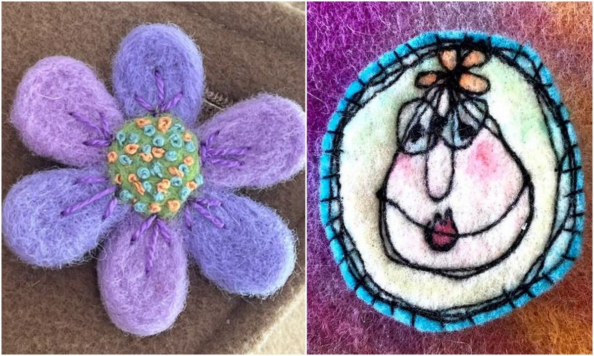 Needle Felting Brooches