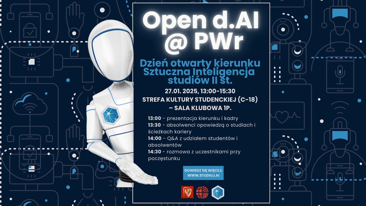 Open d.AI @ PWr - Dzie\u0144 otwarty kierunku Sztuczna Inteligencja (mgr)