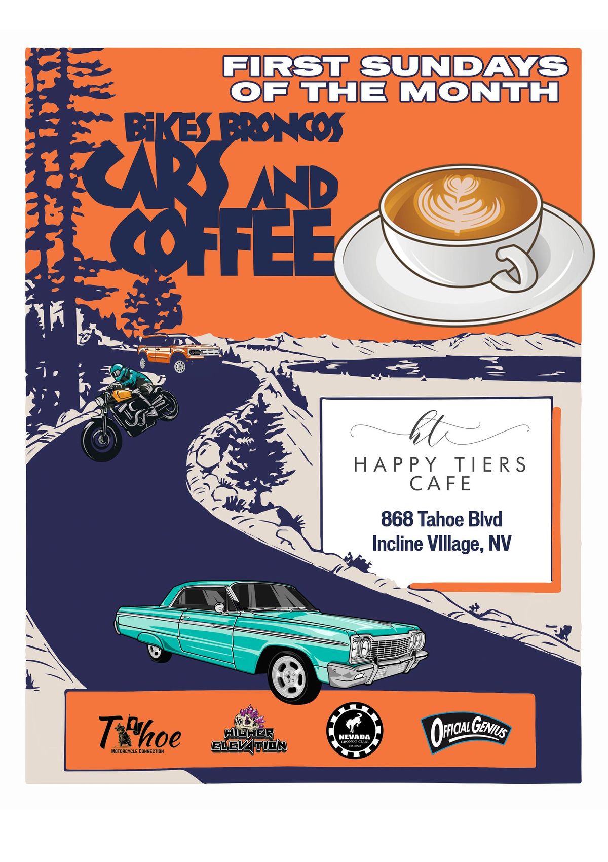 Bikes, Broncos, Cars and Coffee