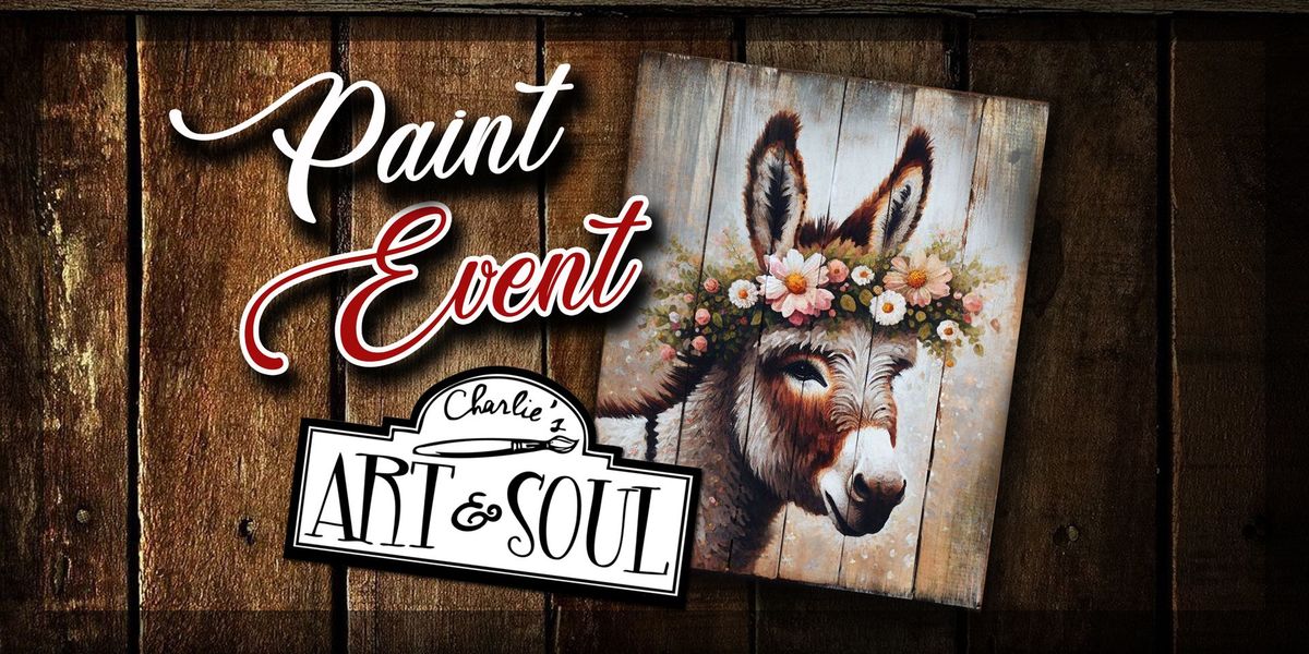 Paint Event @ Antietam Brewery Flower Donkey on Wood