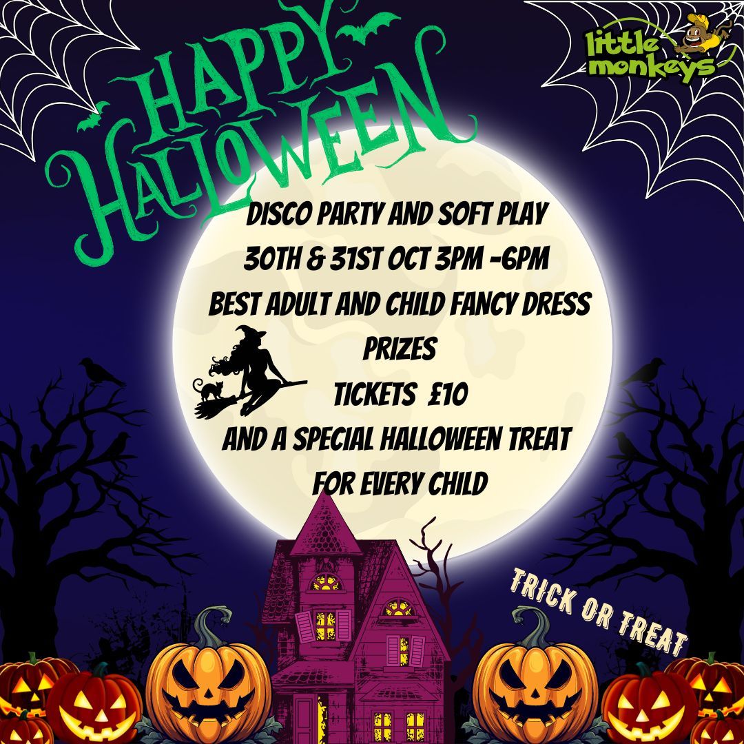 Halloween disco party 31st October 3pm-6pm