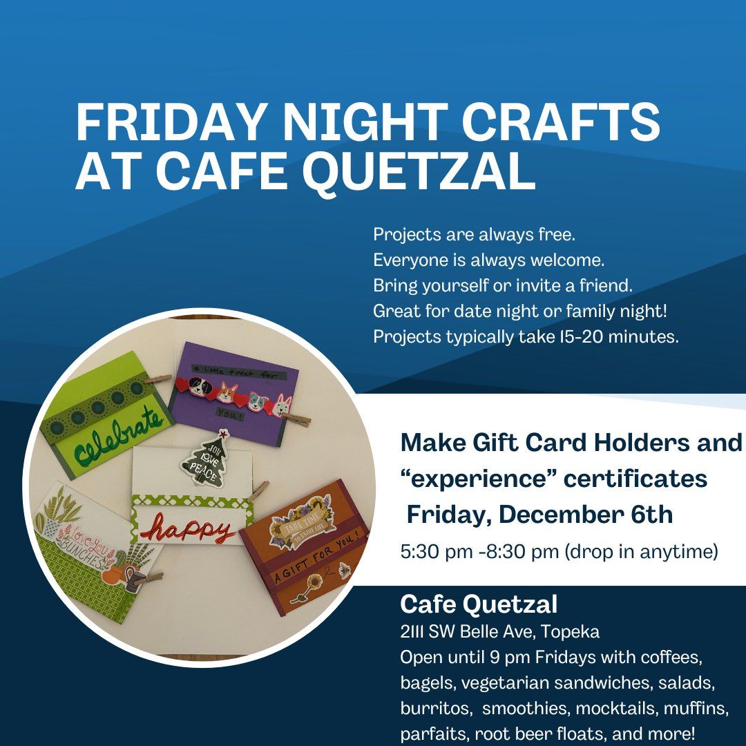 Friday Craft - Make Gift Card Holders and "Experience" Certificates 