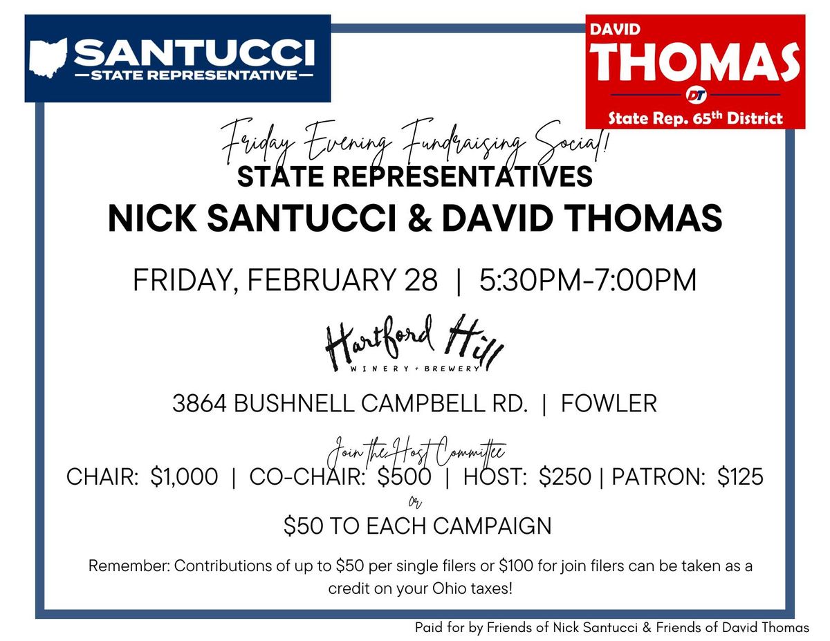 Reps. Santucci & Thomas Joint Fundraising Event! 