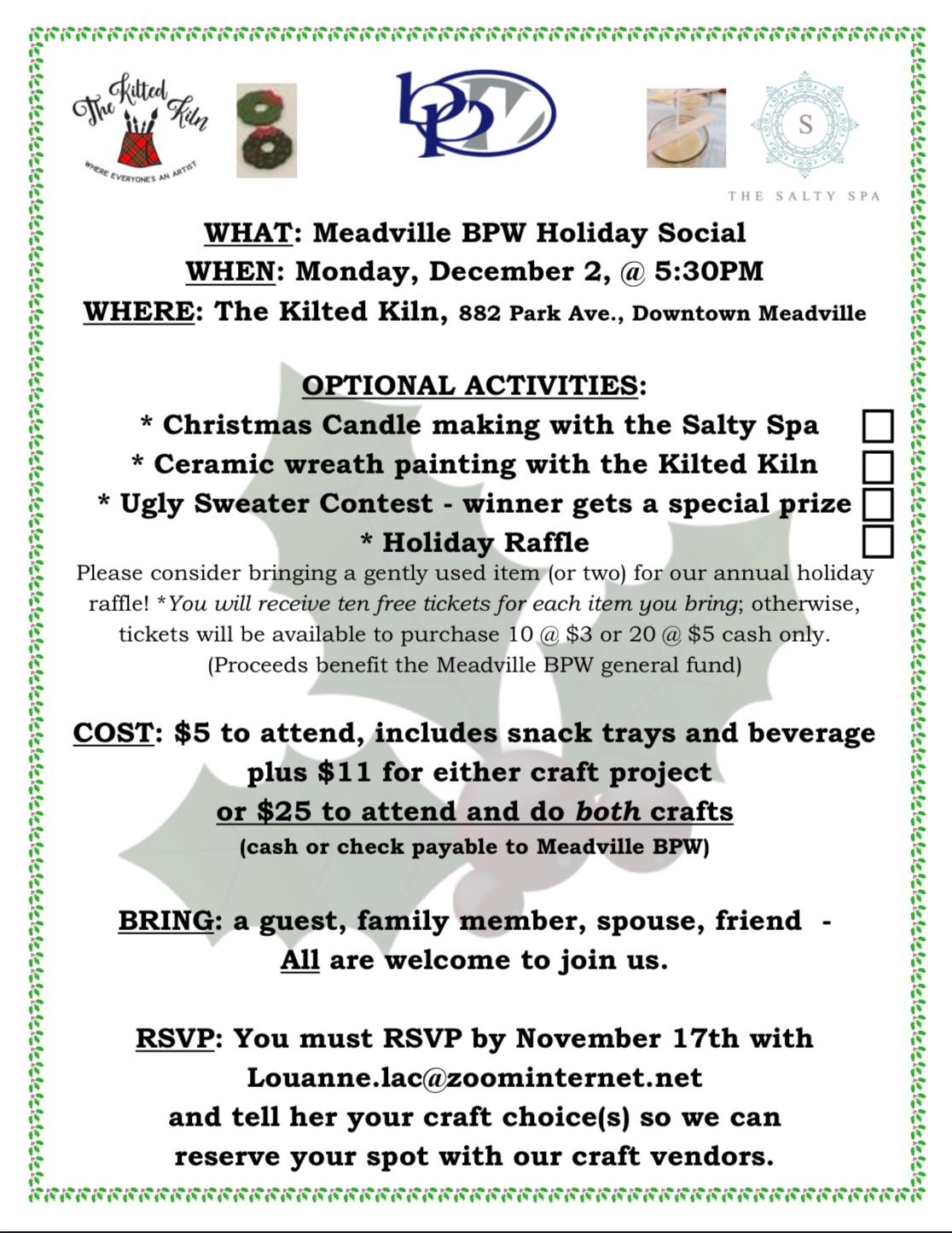 Meadville BPW Holiday Social