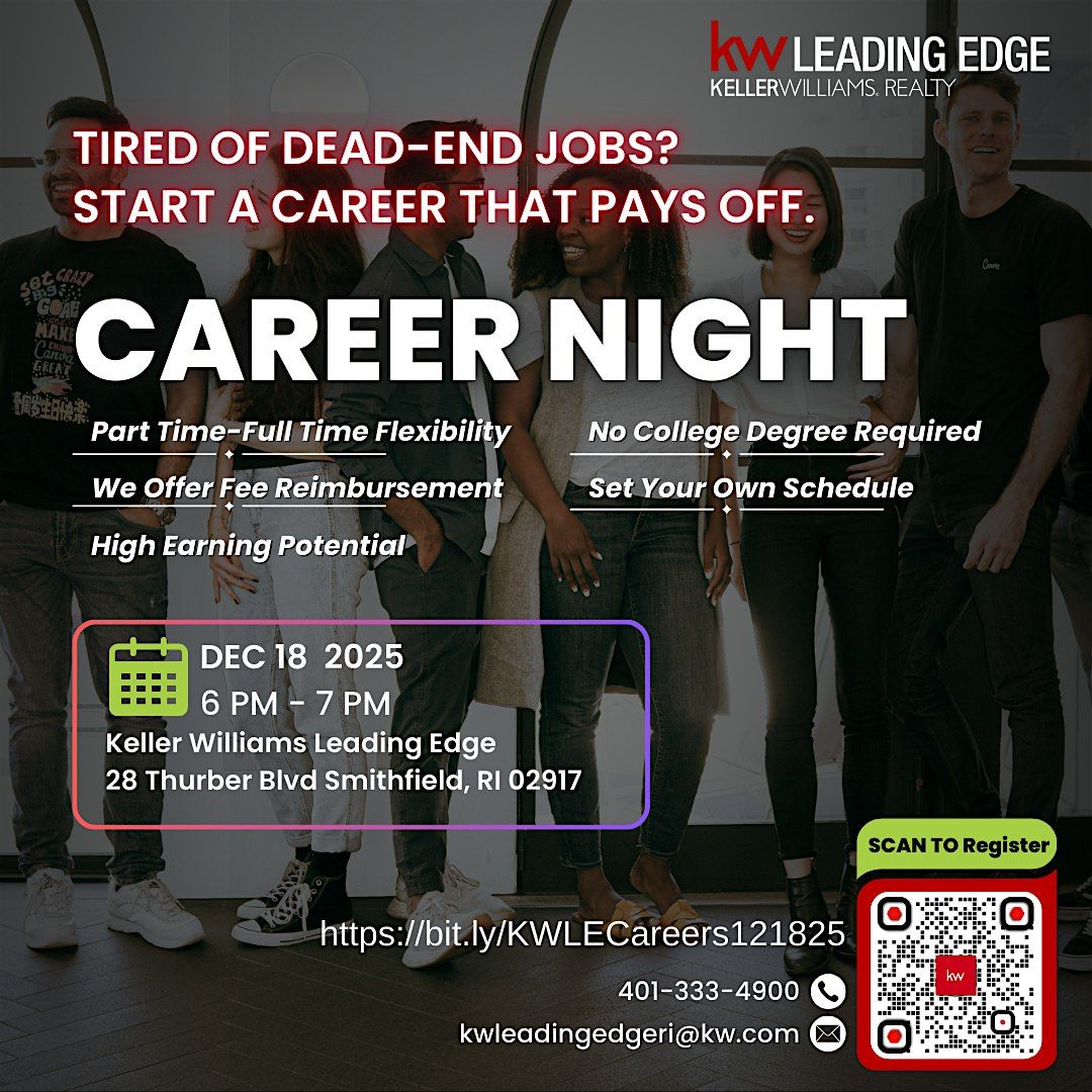 Become A Real Estate Agent! - Career Night  12\/18\/2025