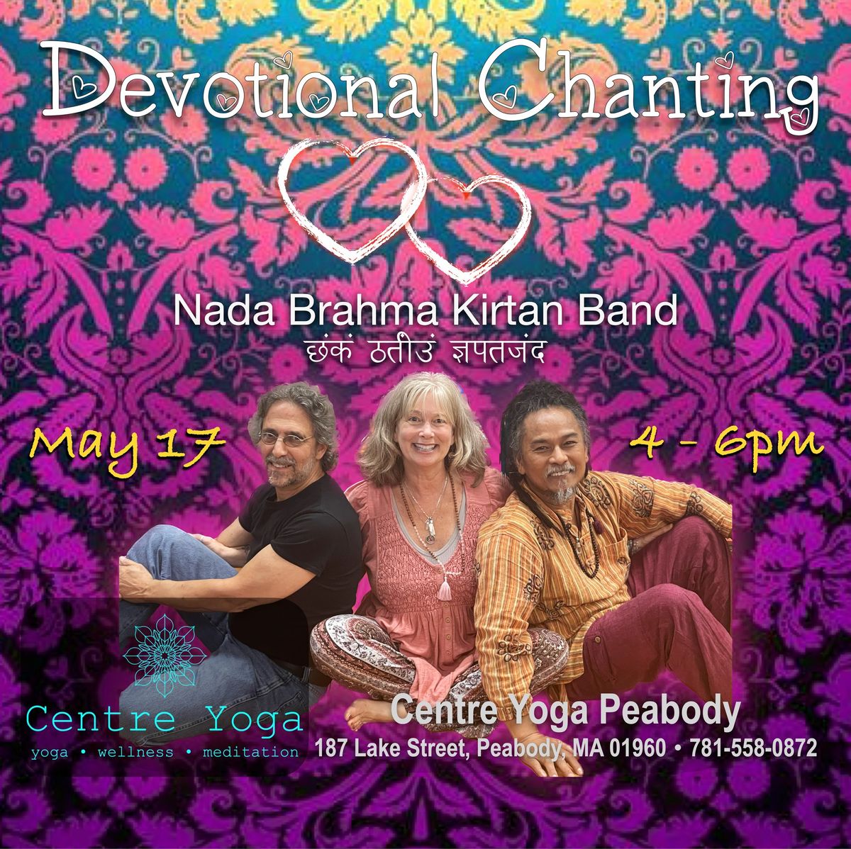 Nada Brahma Kirtan @ Centre Yoga Wellness, Peabody, MA