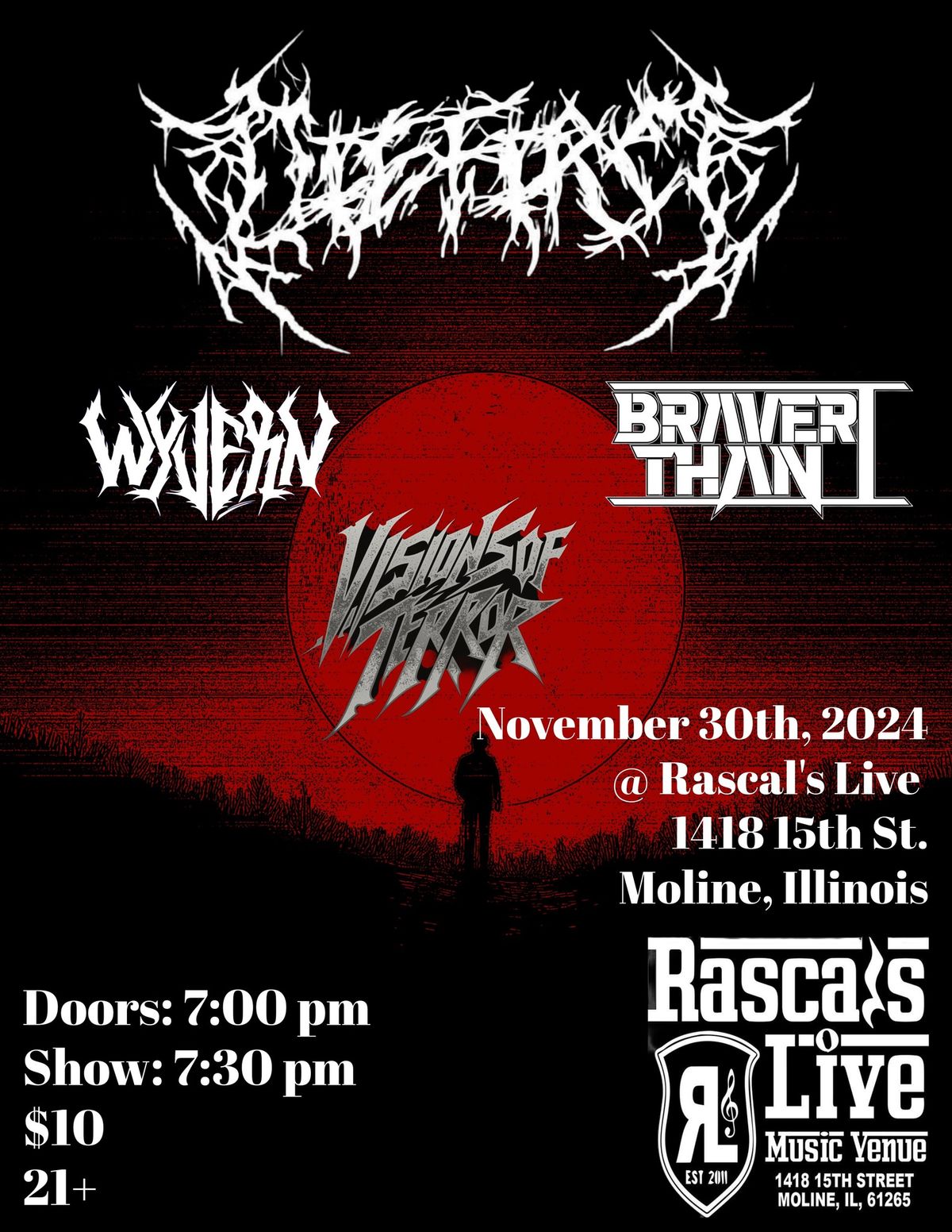 SLAMSGIVING w\/ Die First @ Rascal\u2019s wsg Wyvern, Braver Than I & Visions of Terror