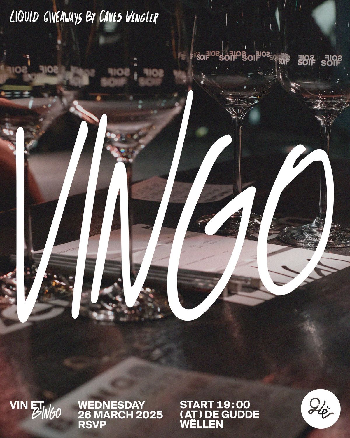 VINGO - wine quiz + tasting + bingo at De Gudde W\u00ebllen