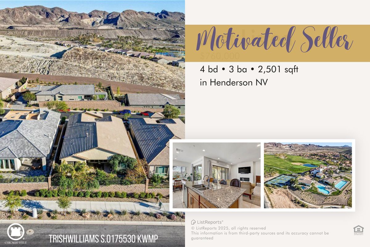 SET UP A SHOWING TO SEE THIS BEAUTIFUL 4 BDRM PULTE RANCH HOUSE IN HENDERSON, NV! 