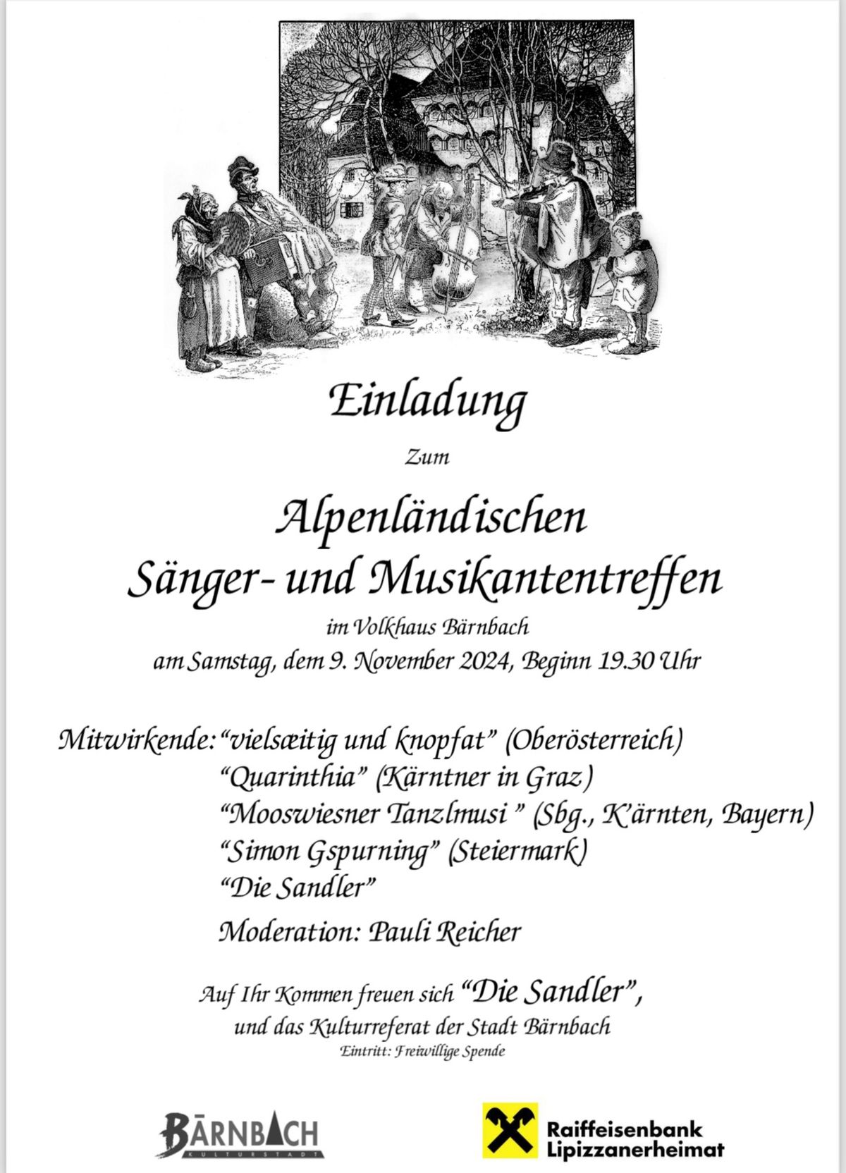 Alpenl\u00e4ndisches S\u00e4nger und Musikanten treffen 