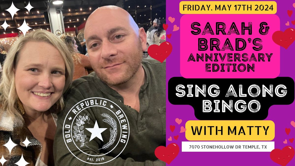 Sarah & Brad's 20th Anniversary Favorites Edition-Sing Along Bingo