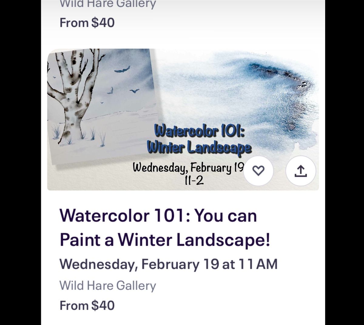 Watercolor: Winter Landscape with Joann Benzinger