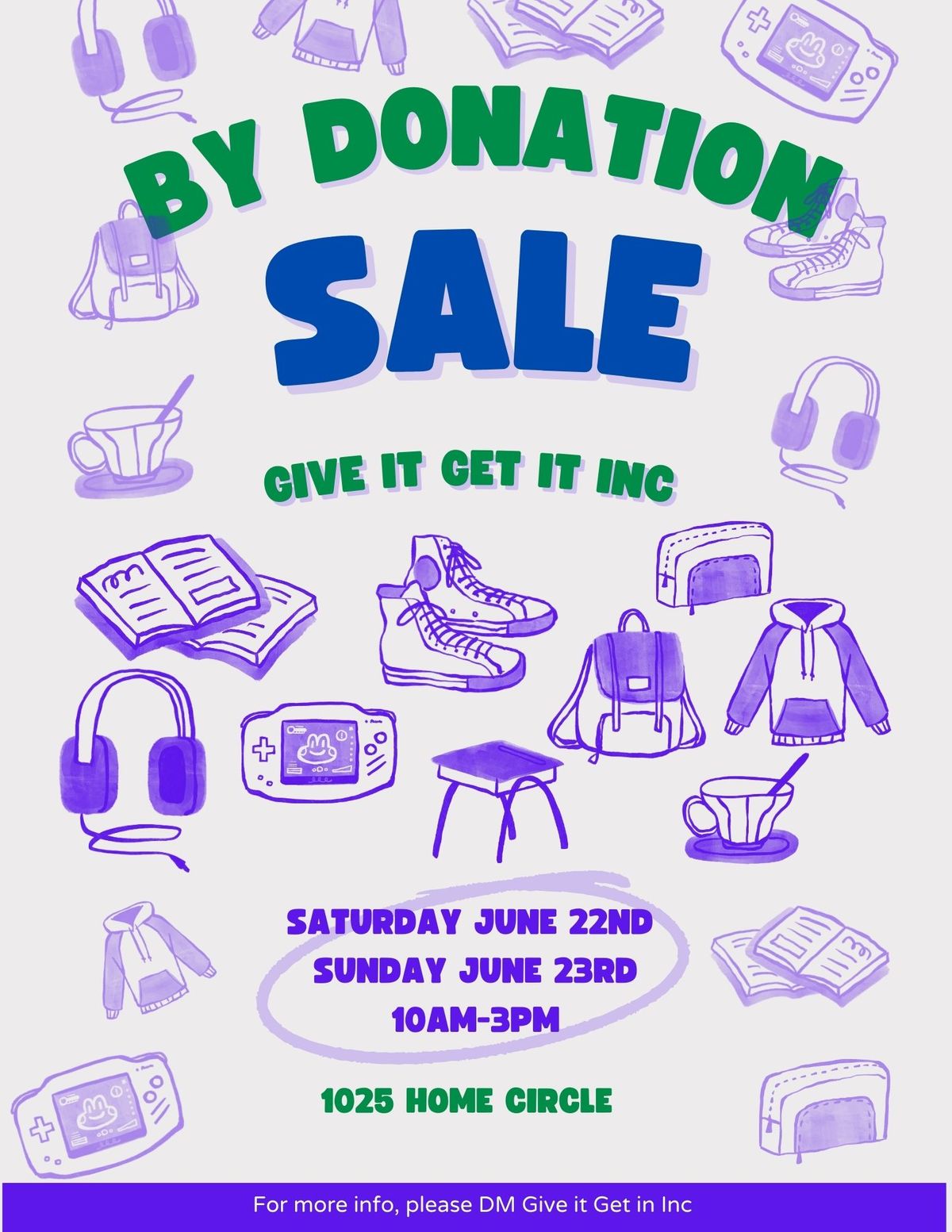 June By Donation Sale! SATURDAY AND SUNDAY