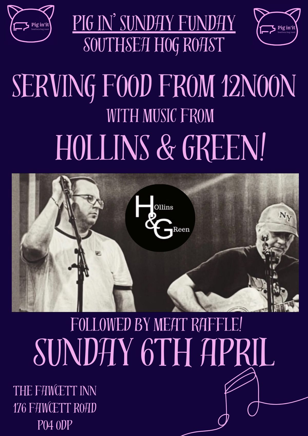 Pig 'n' Sunday funday, feat hollins & green!!