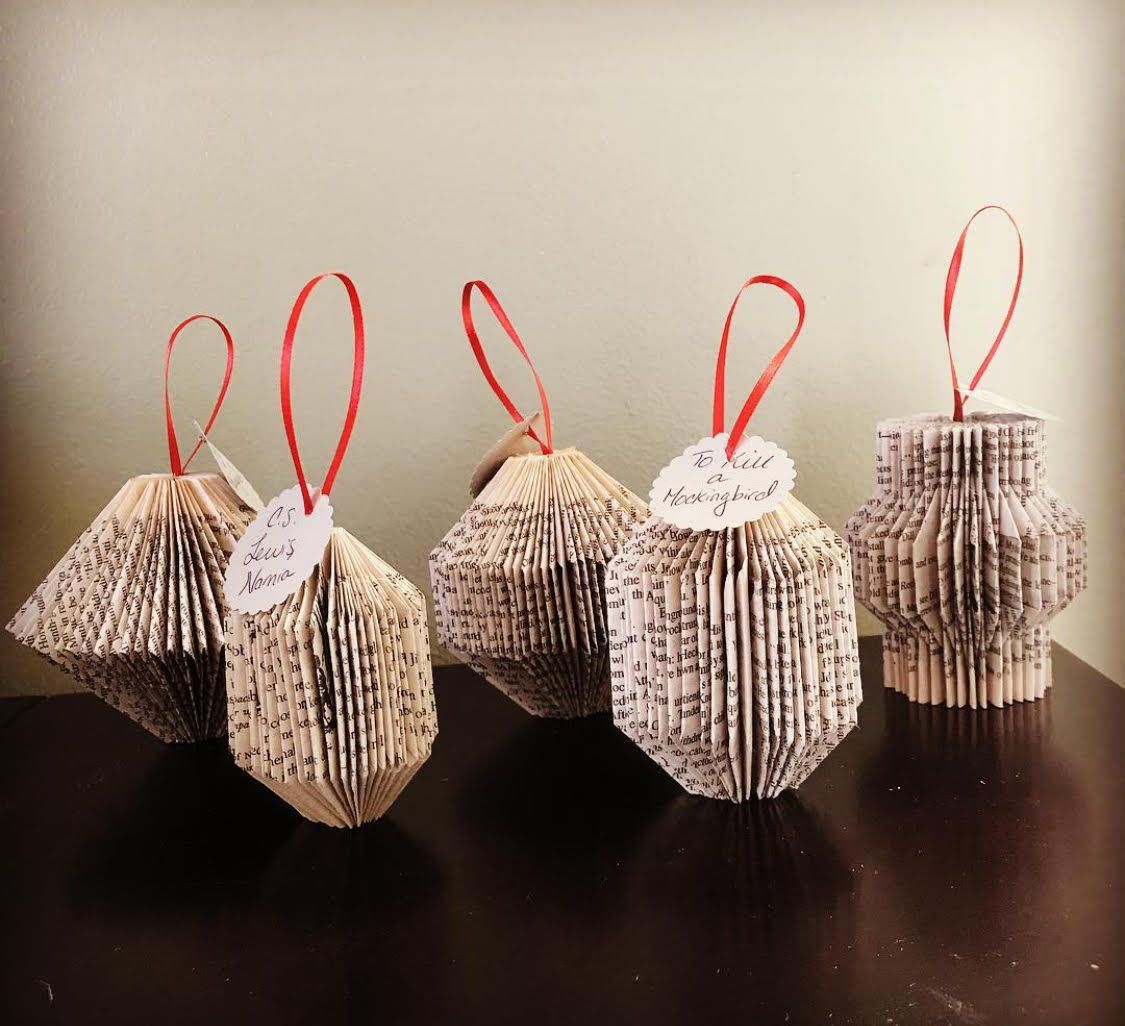 Bookish Origami Ornaments