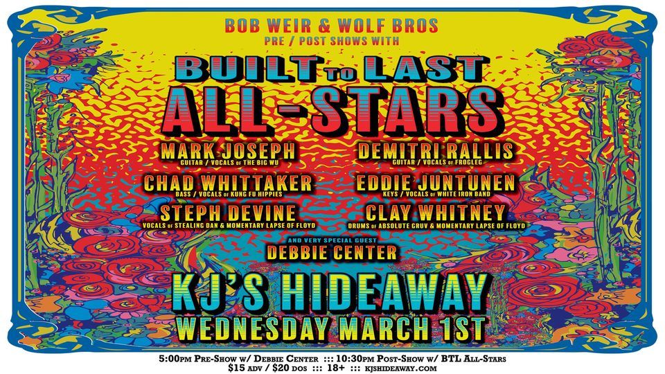 Bob Weir Pre & Post Shows w\/ Built To Last Allstars & Debbie Center @ KJ's Hideaway, St Paul, MN