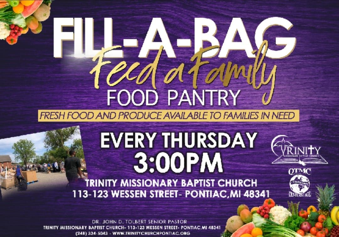 Pontiac - FREE FOOD PANTRY DISTRIBUTION at Trinity Missionary Baptist Church