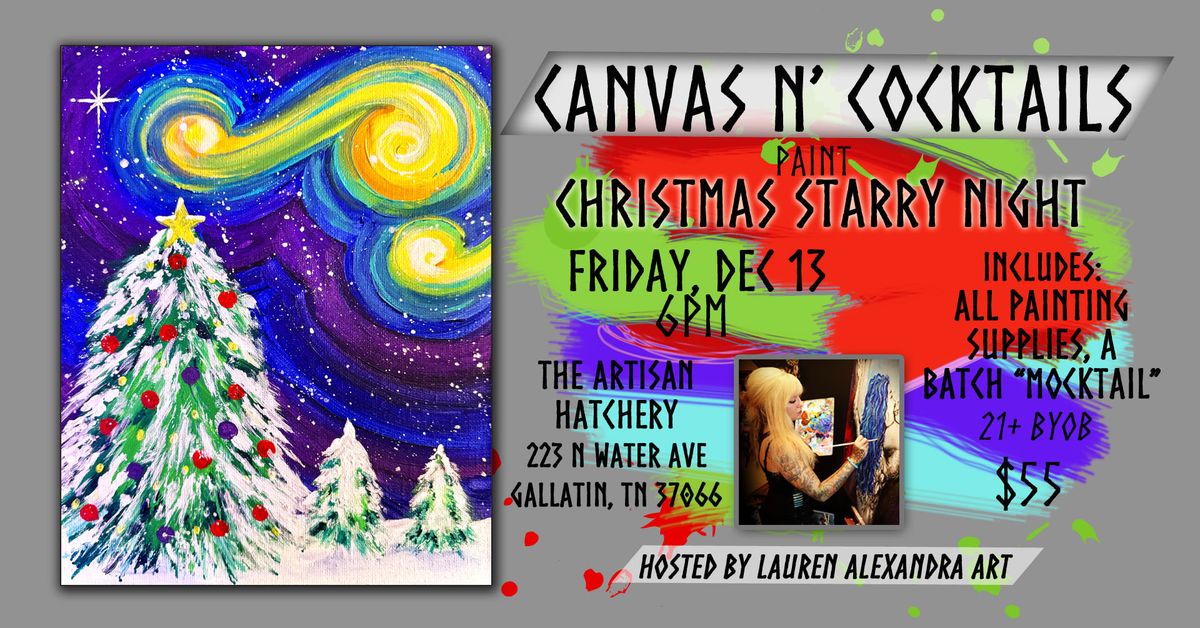 Canvas N' Cocktails- Paint Christmas Starry Night- 12\/13