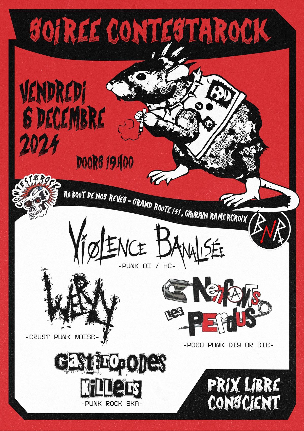 Contestarock pr\u00e9sente : Gast\u00e9ropodes Killers \/ Werly \/ LNP \/ Violence Banalis\u00e9e