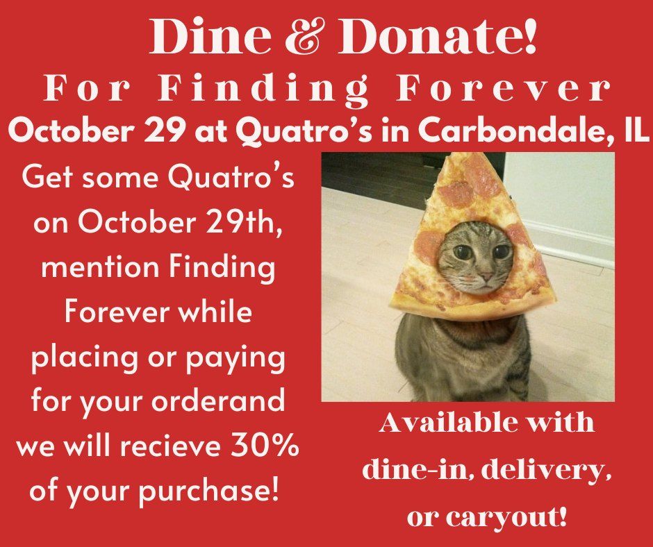 Dine and Donate at Quatro's for Finding Forever Animal Rescue