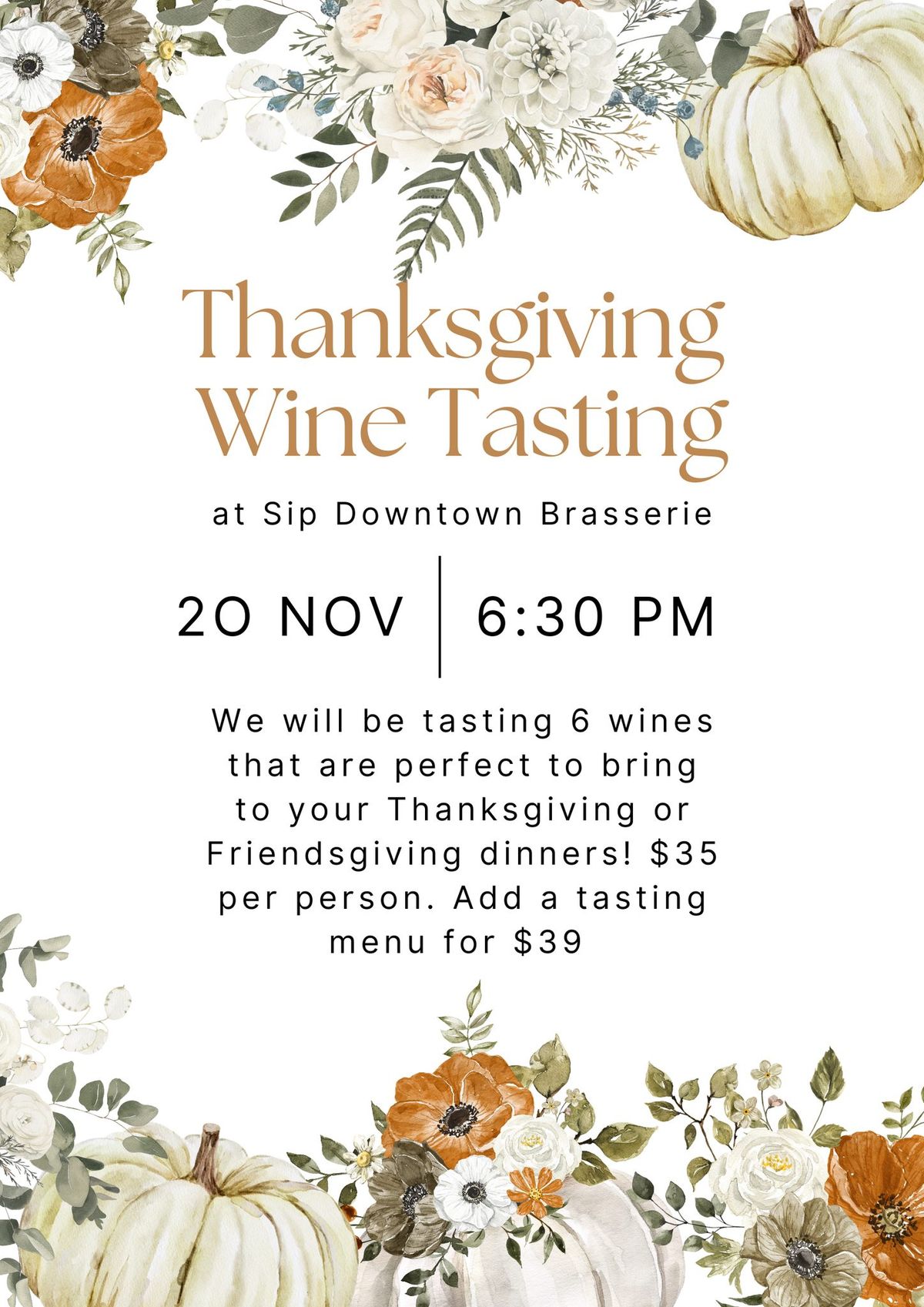 Thanksgiving Wine Tasting 