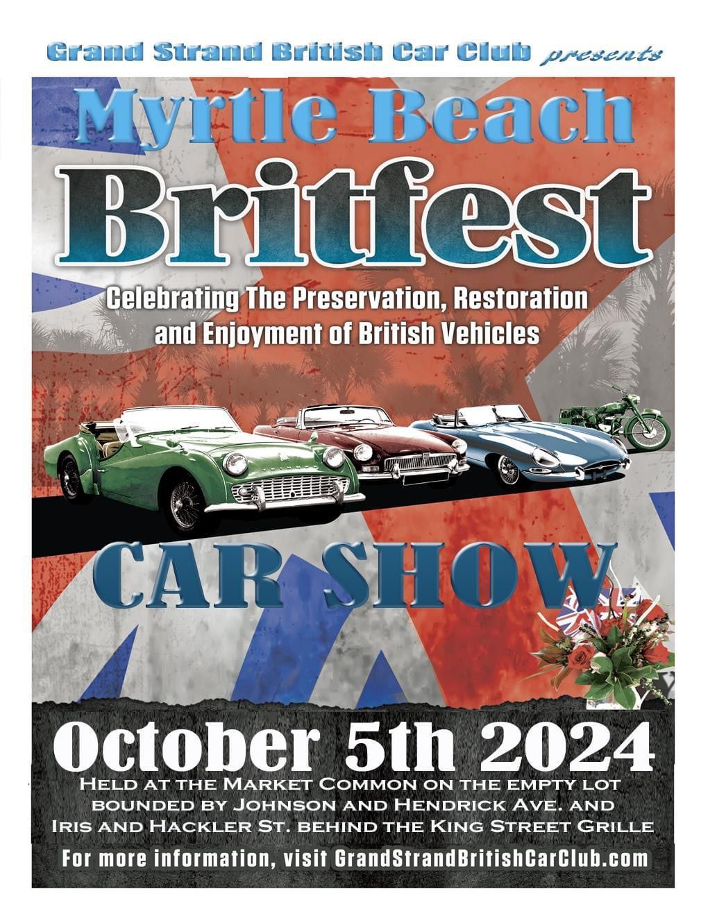 Myrtle Beach Britfest Car Show hosted by Grand Strand British Car Club 