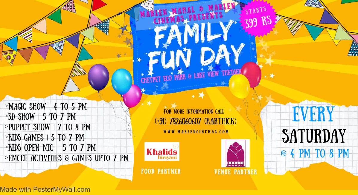 Kids Family Day Out - Chetpet Eco Park &amp; Lake View Theater Promoted by Marlen Mahal