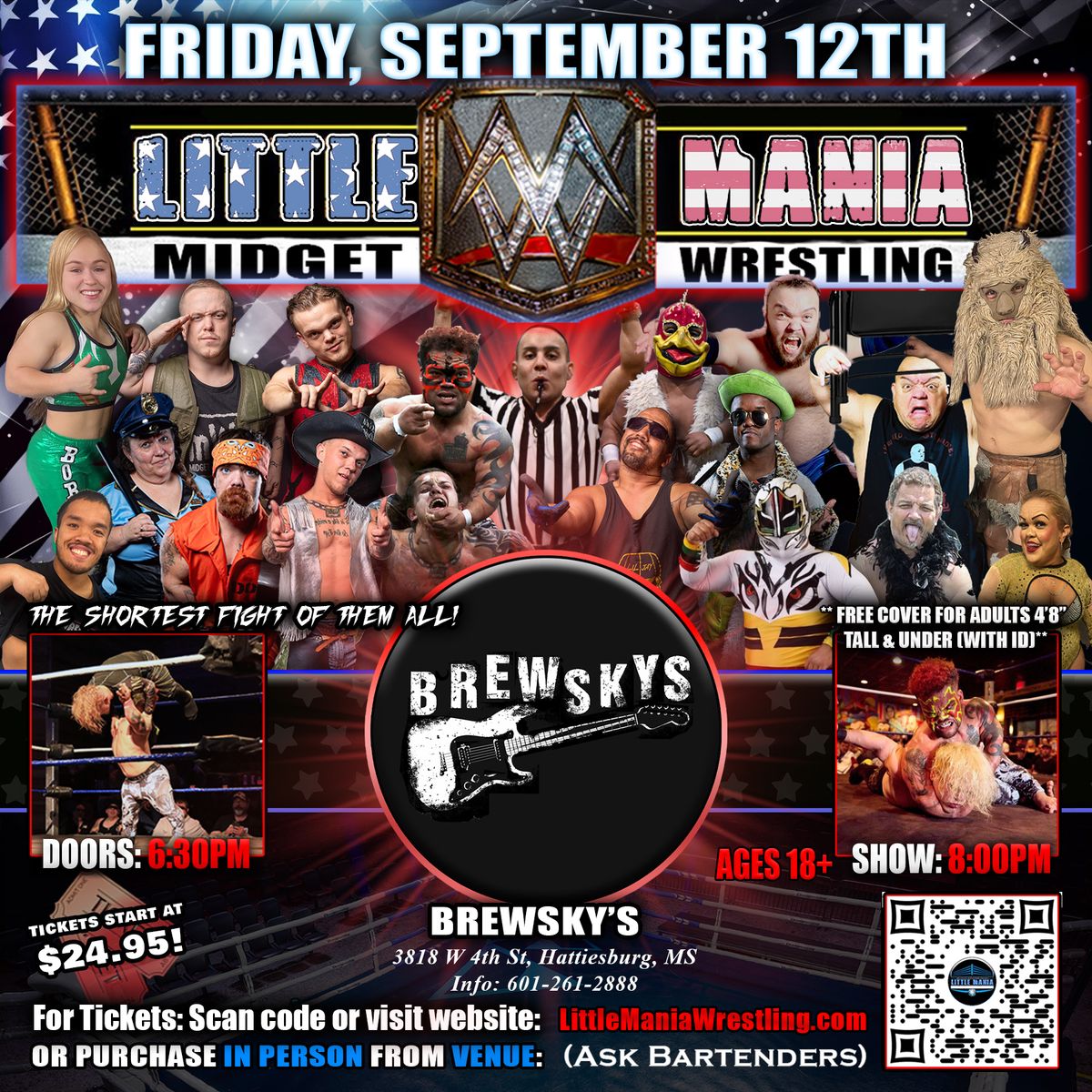 Hattiesburg, MS - Midget Wrestling All * Stars @ Brewsky's