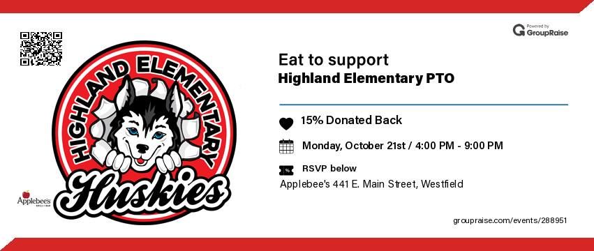 Highland Elementary PTO x Applebee's GroupRaise Fundraiser