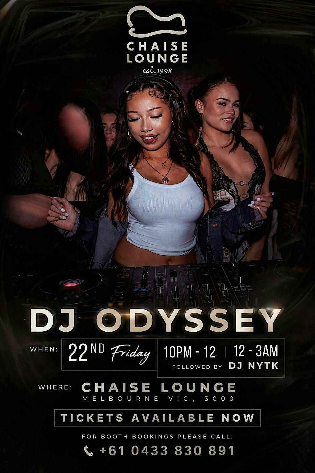 Dj ODYSSEY at Chaise Lounge Melbourne Vic 3000