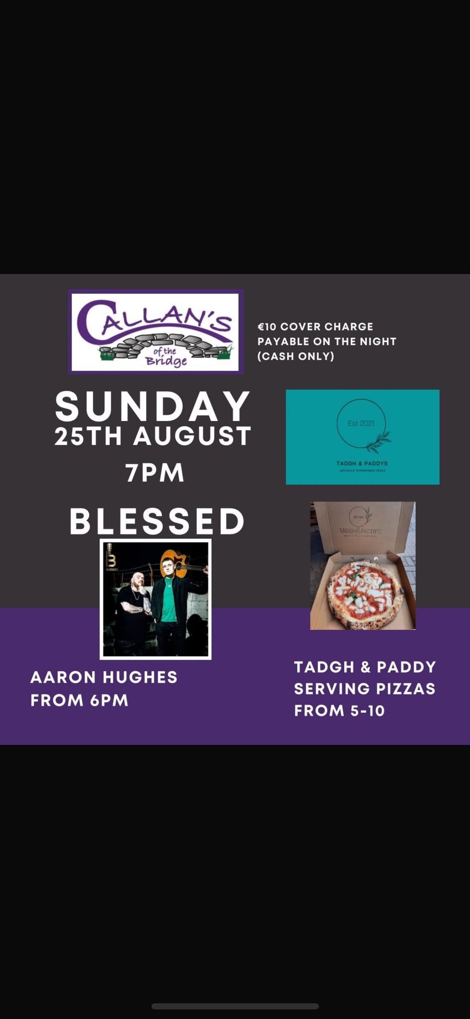 Tadgh and Paddy's Pizza 5-10 Sunday