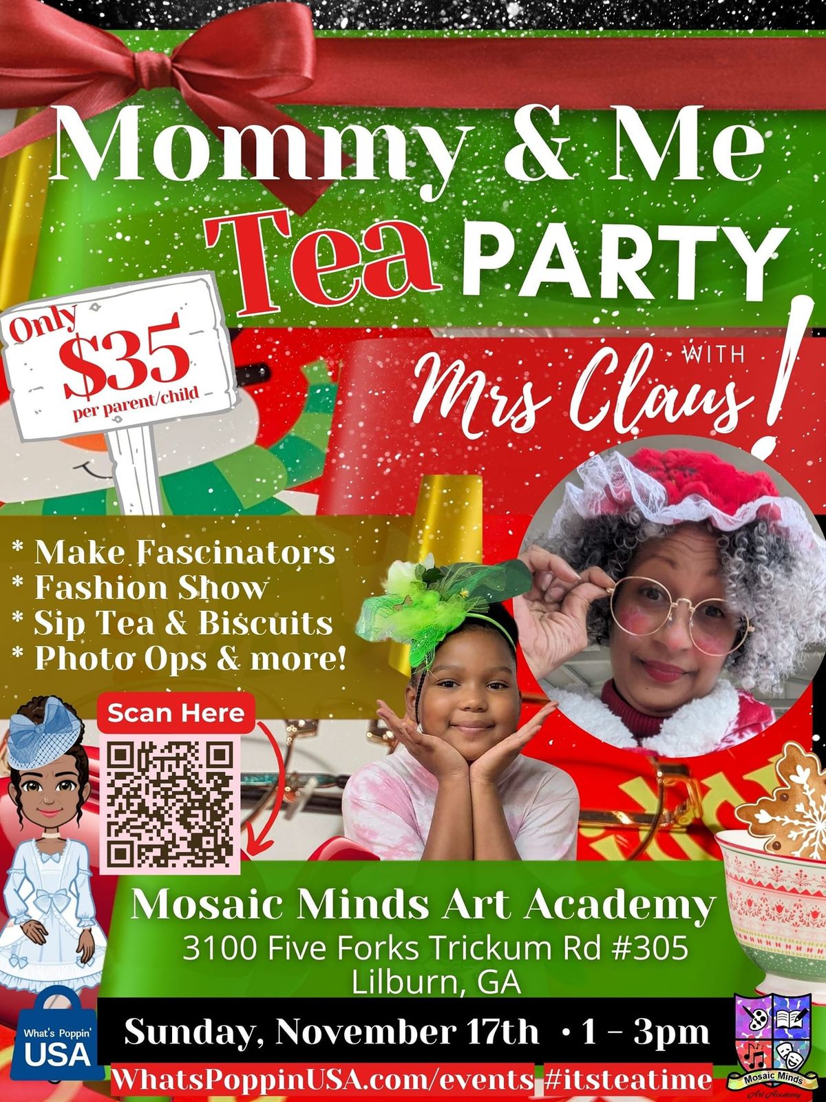 Mommy & Me Holiday Tea Party - Mosaic Minds Art Academy 