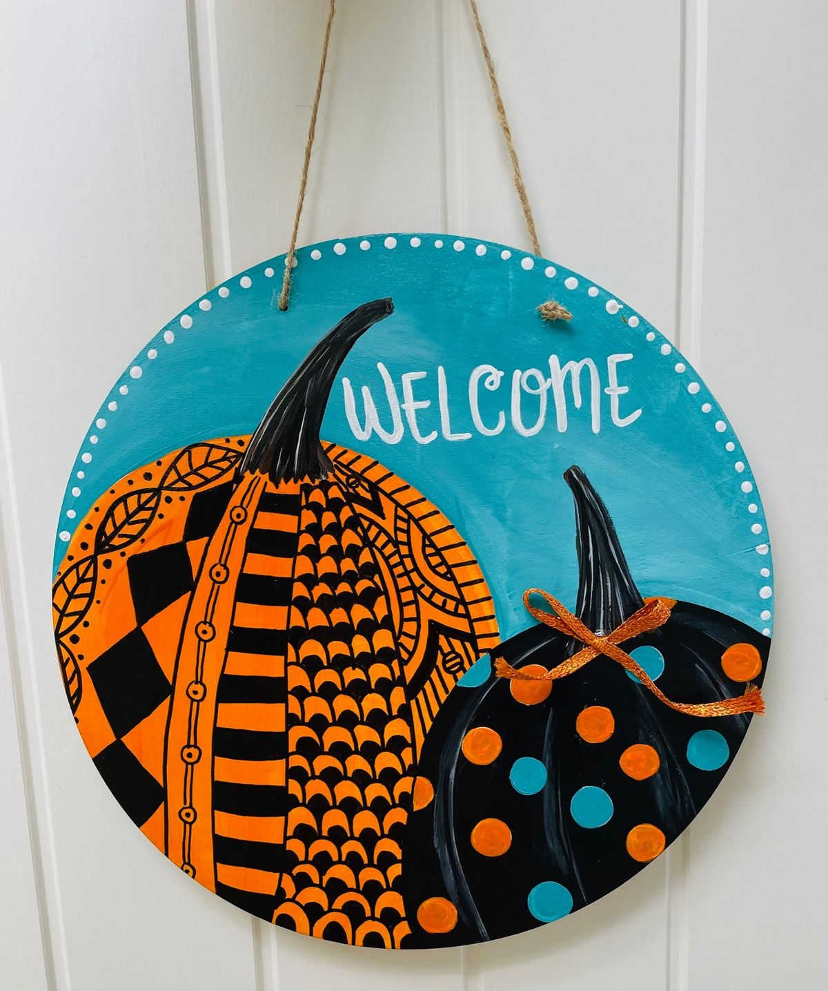 "Zentangle-Inspired Pumpkin Doorhanger" Acrylic Painting Class with Connie at Claytopia