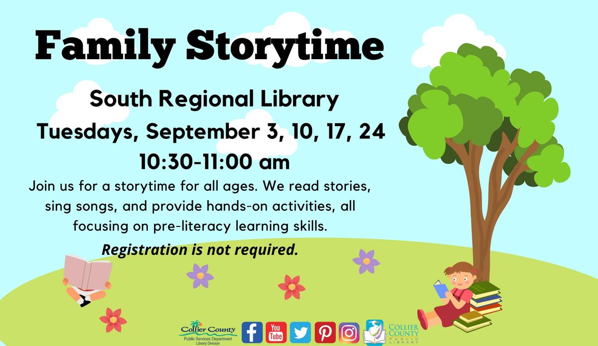 Family Storytime at South Regional Library