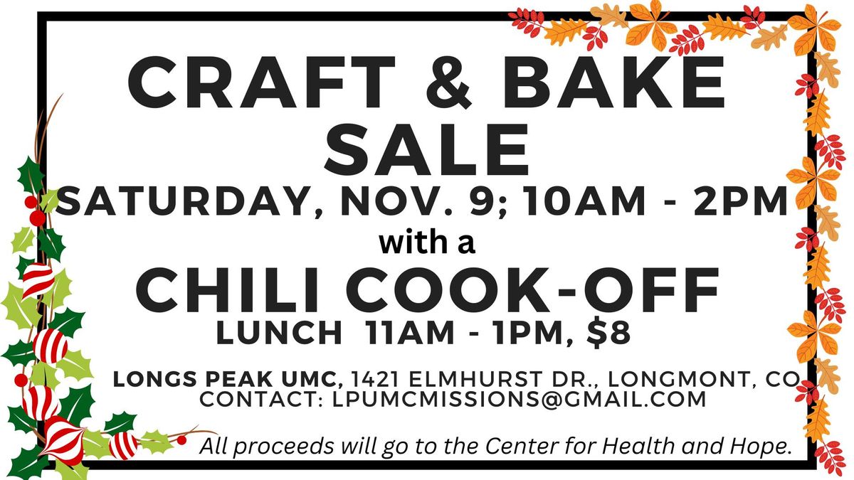 Craft & Bake Sale w\/ Chili Cook-Off Lunch