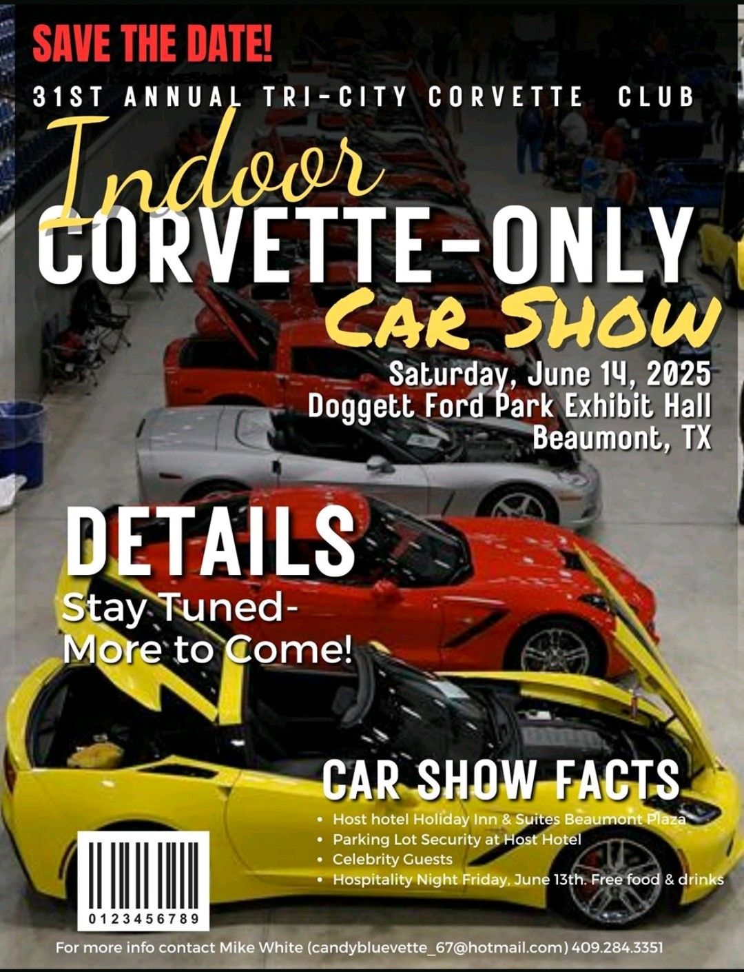 31st Annual Tri City Corvette Club's Corvette Only INDOOR Car Show