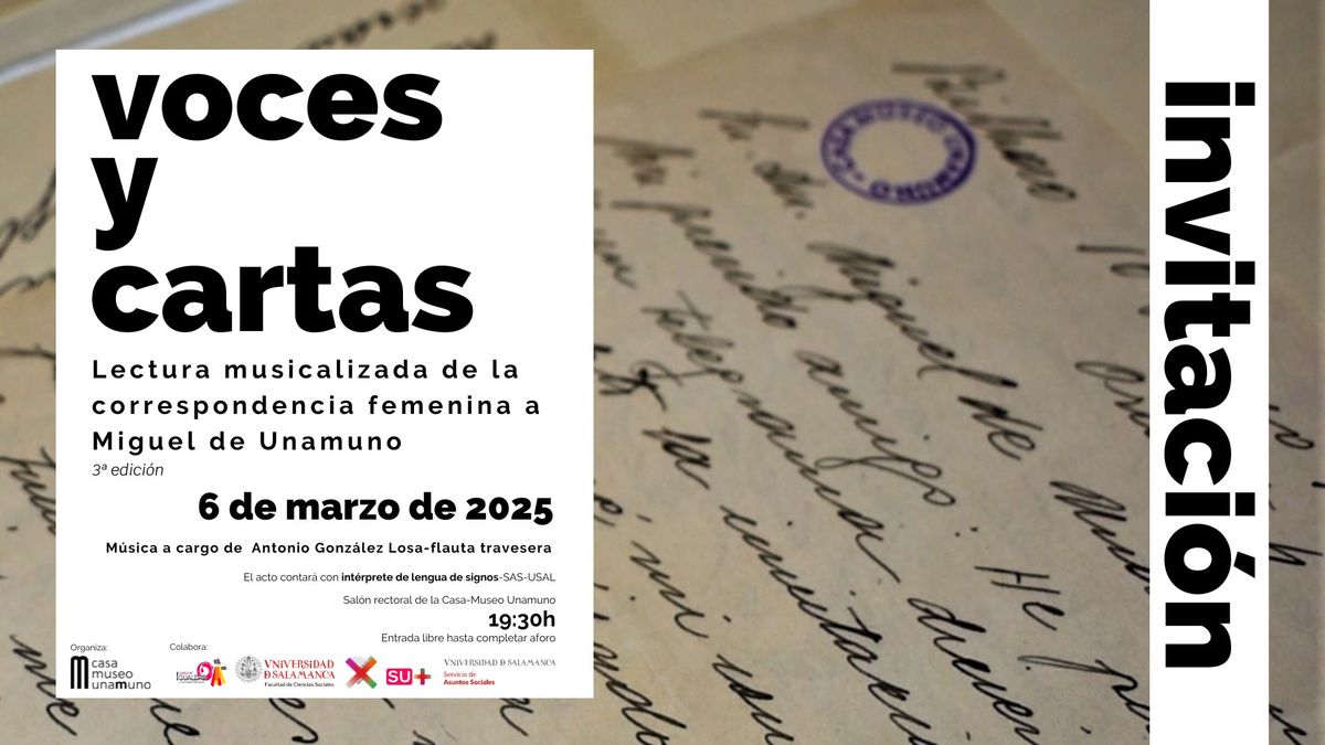 VOCES Y CARTAS. Lectura musicalizada de la correspondencia femenina a Miguel de Unamuno