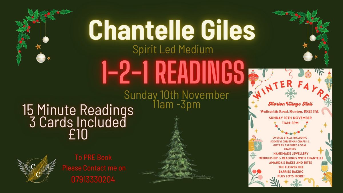 1-2-1 Readings Available - At The Winter Fayre - Morton Village Hall, Morton