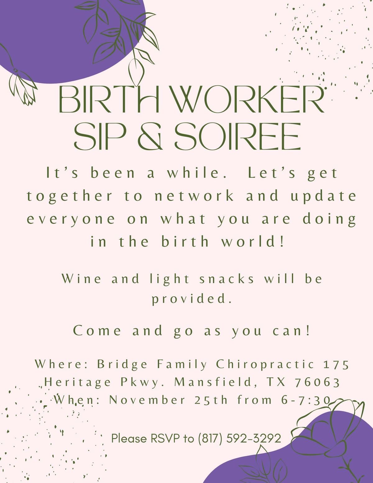 Birth Worker Sip and Soiree