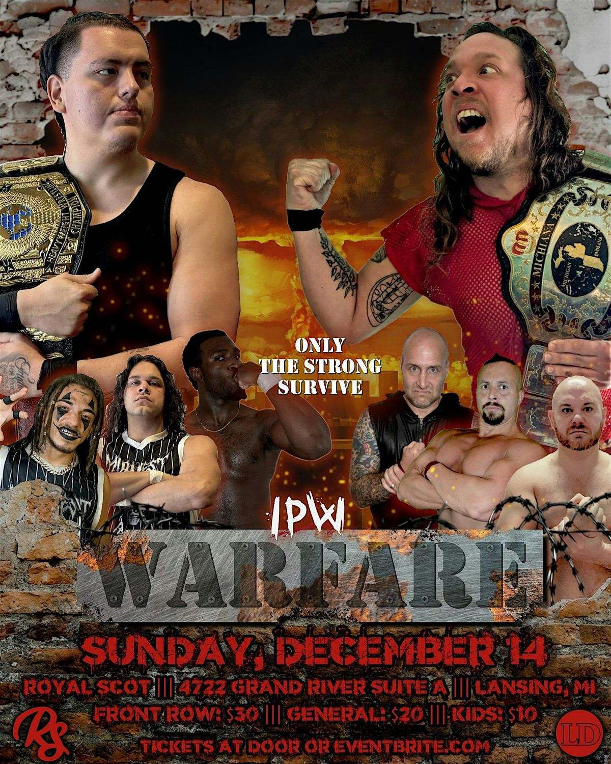IPW: WARFARE - Live Pro Wrestling - SUN, DEC 14 [6PM] Royal Scot in Lansing