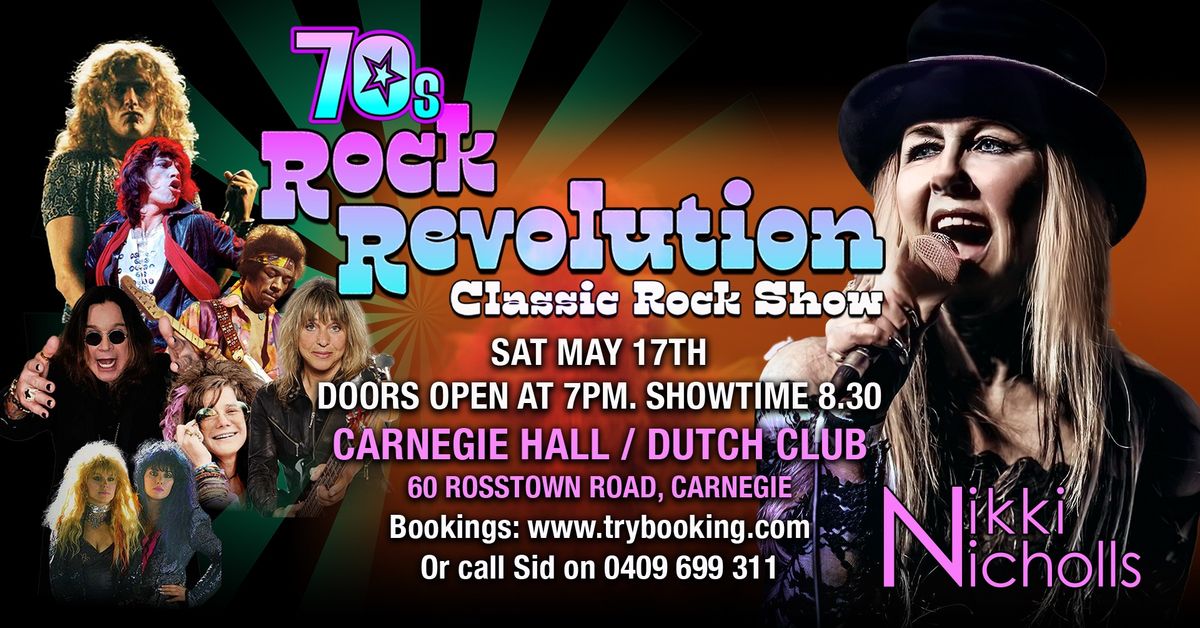 70\u2019s Rock Revolutions play Dutch club Carnegie 