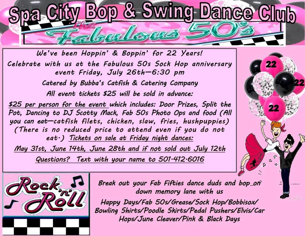 Spa City Bop Club 22nd Anniversary Fab 50s Sock Hop