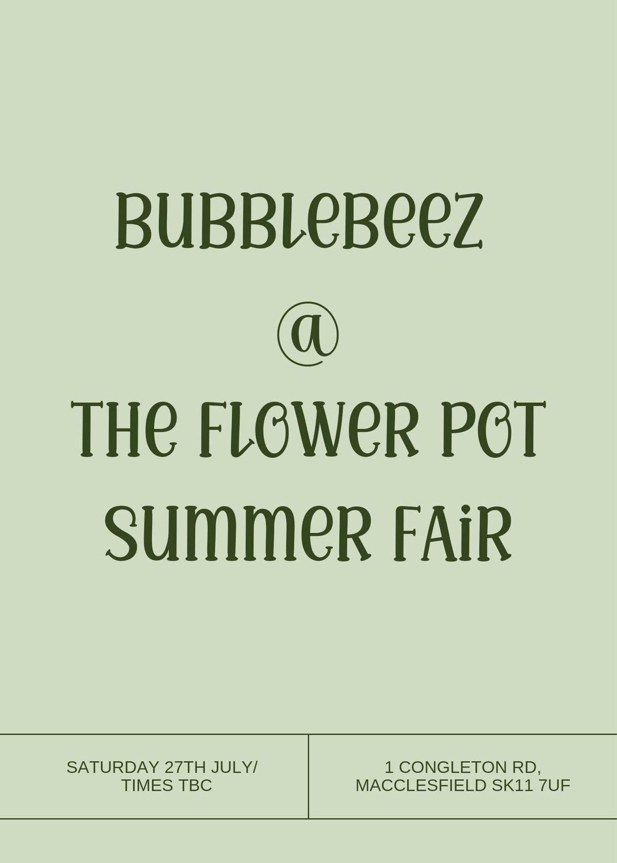 BubbleBeez @ The Flower Pot Macclesfield 