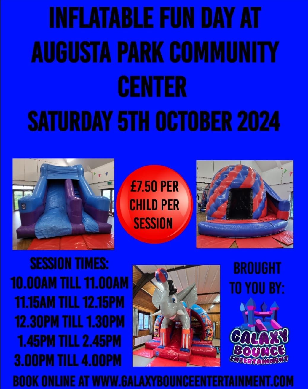 Augusta Park Community Centre Inflatable Fun Day Saturday 5th October 2024