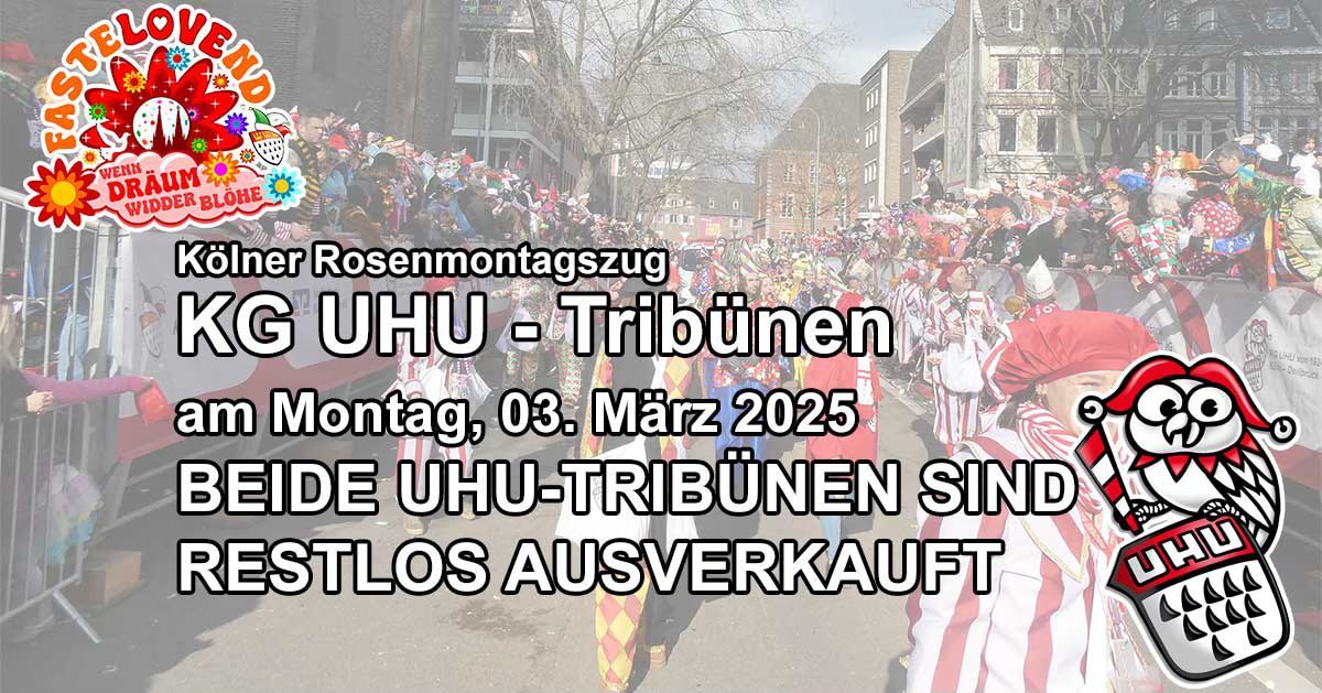 KG UHU - Trib\u00fcnen beim K\u00f6lner Rosenmontagszug