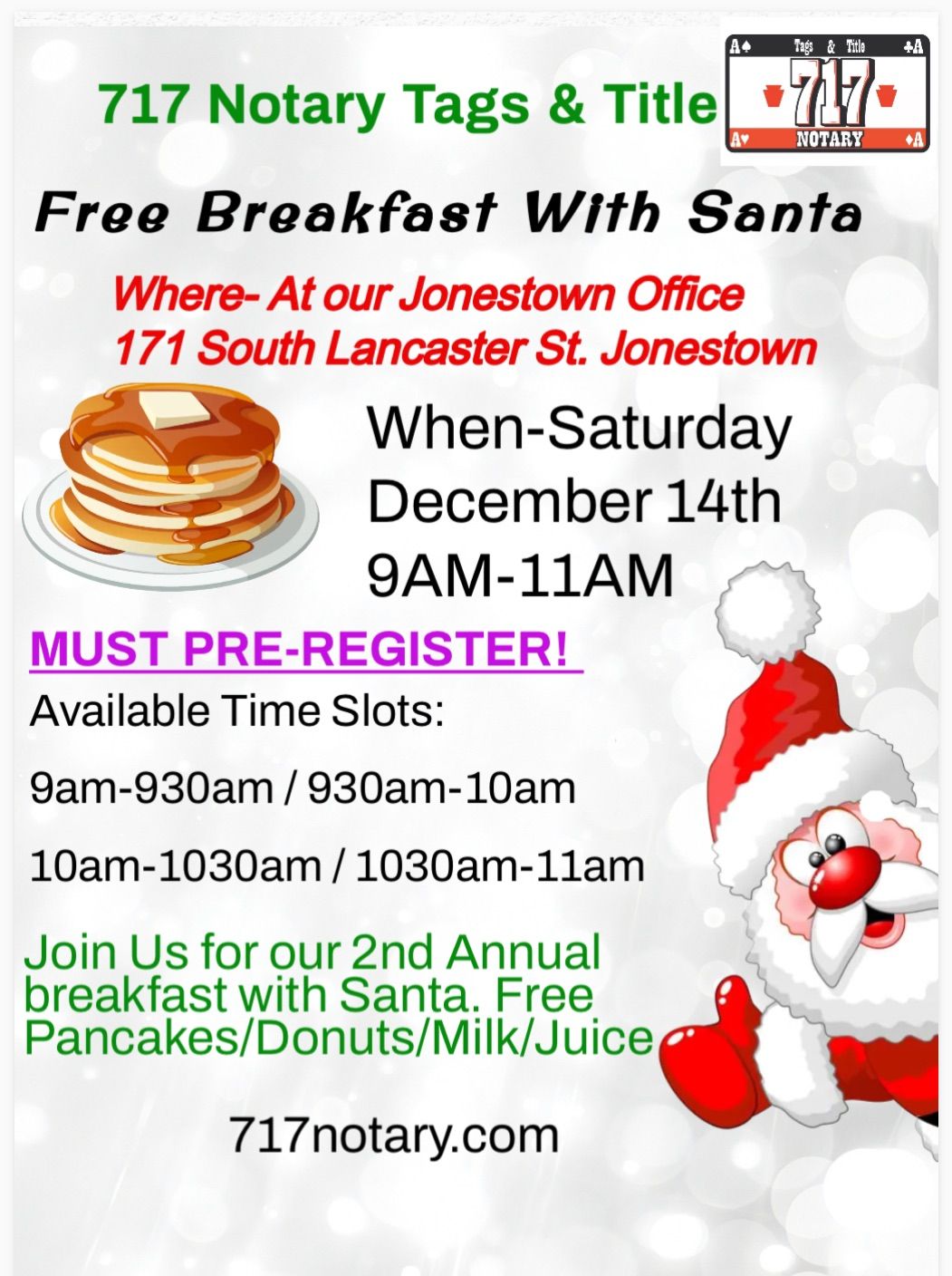 Annual Breakfast with Santa