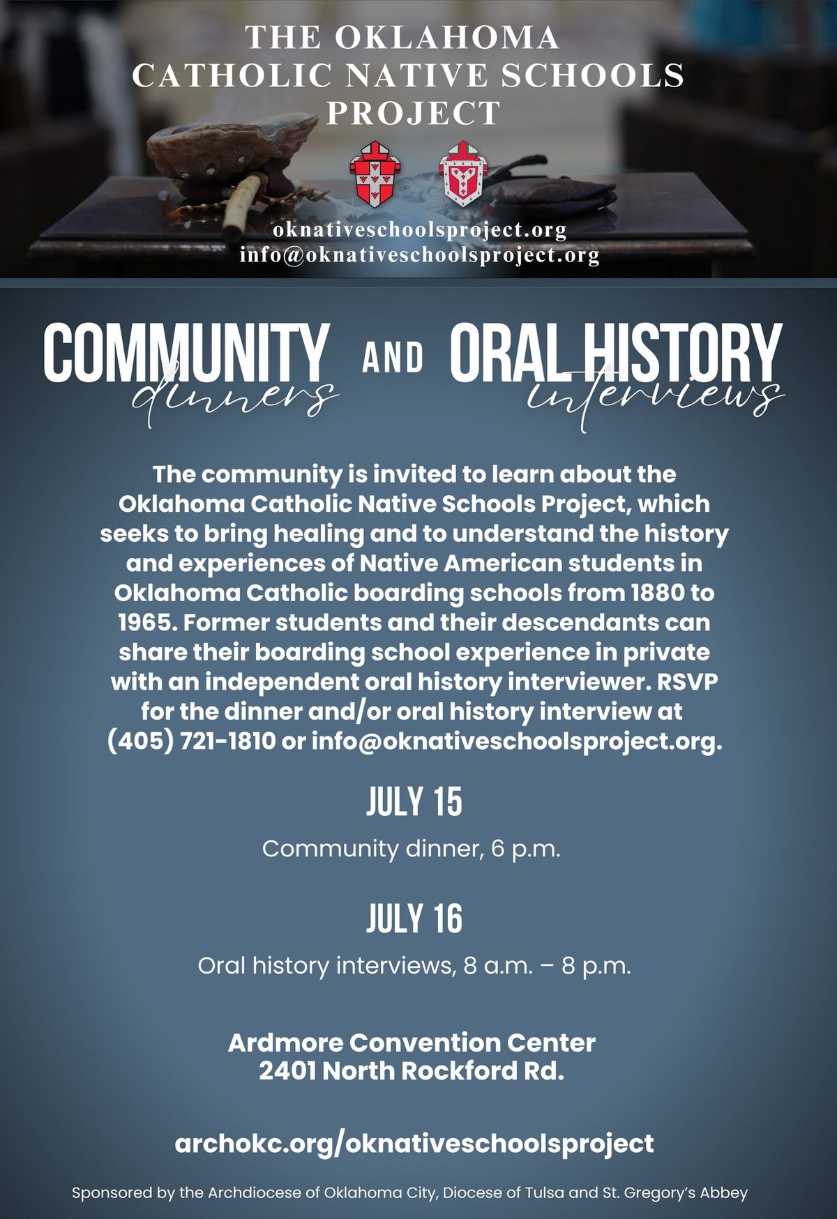 Oklahoma Catholic Native Schools Project community dinner and oral history interviews - Ardmore