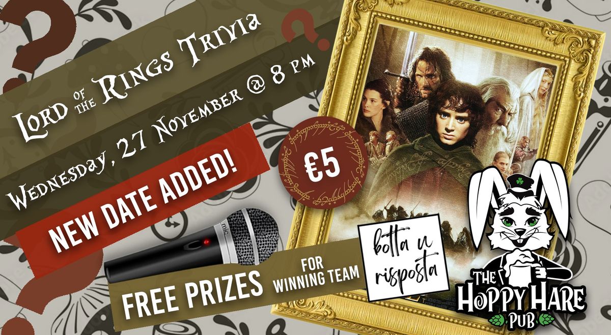 Lord of the Rings Trivia Night at The Hoppy Hare Pub