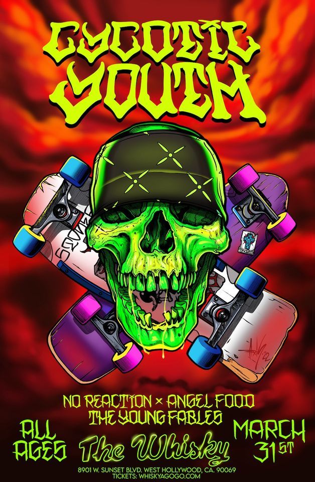 Cycotic Youth, Angel Food, No Reaction, DRQLA, The Young Fables, Chris Bloom